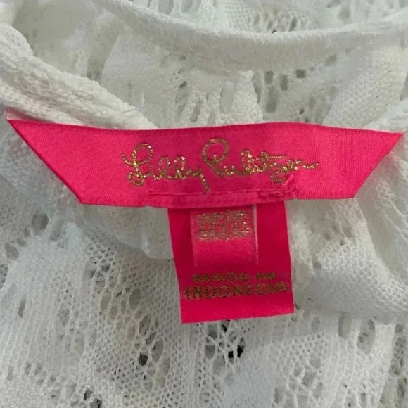 Lilly Pulitzer Atley Ruffle Resort White Swim Cover Up size XXS/XS - Picture 10 of 13